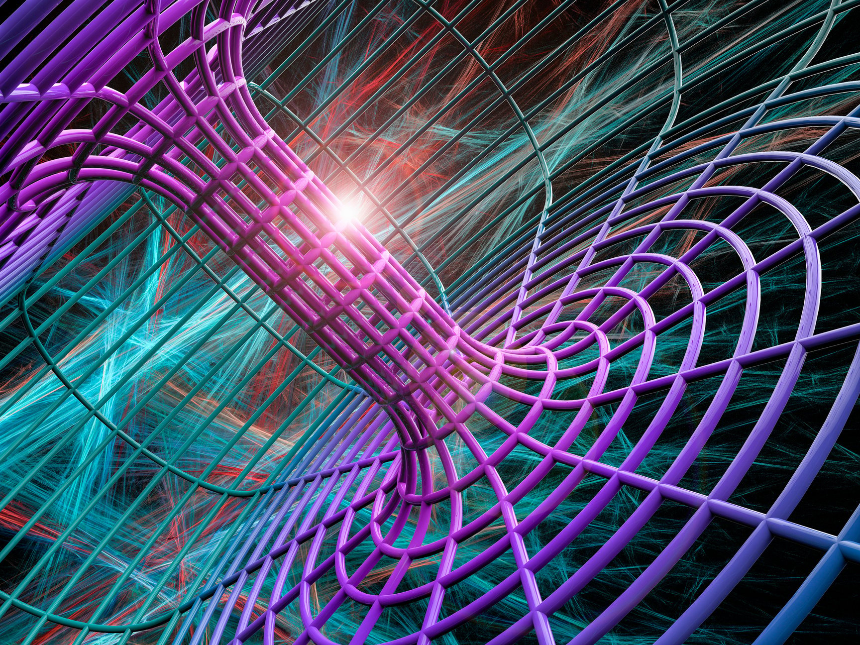 "Wormhole. Conceptual computer illustration of a tunnel